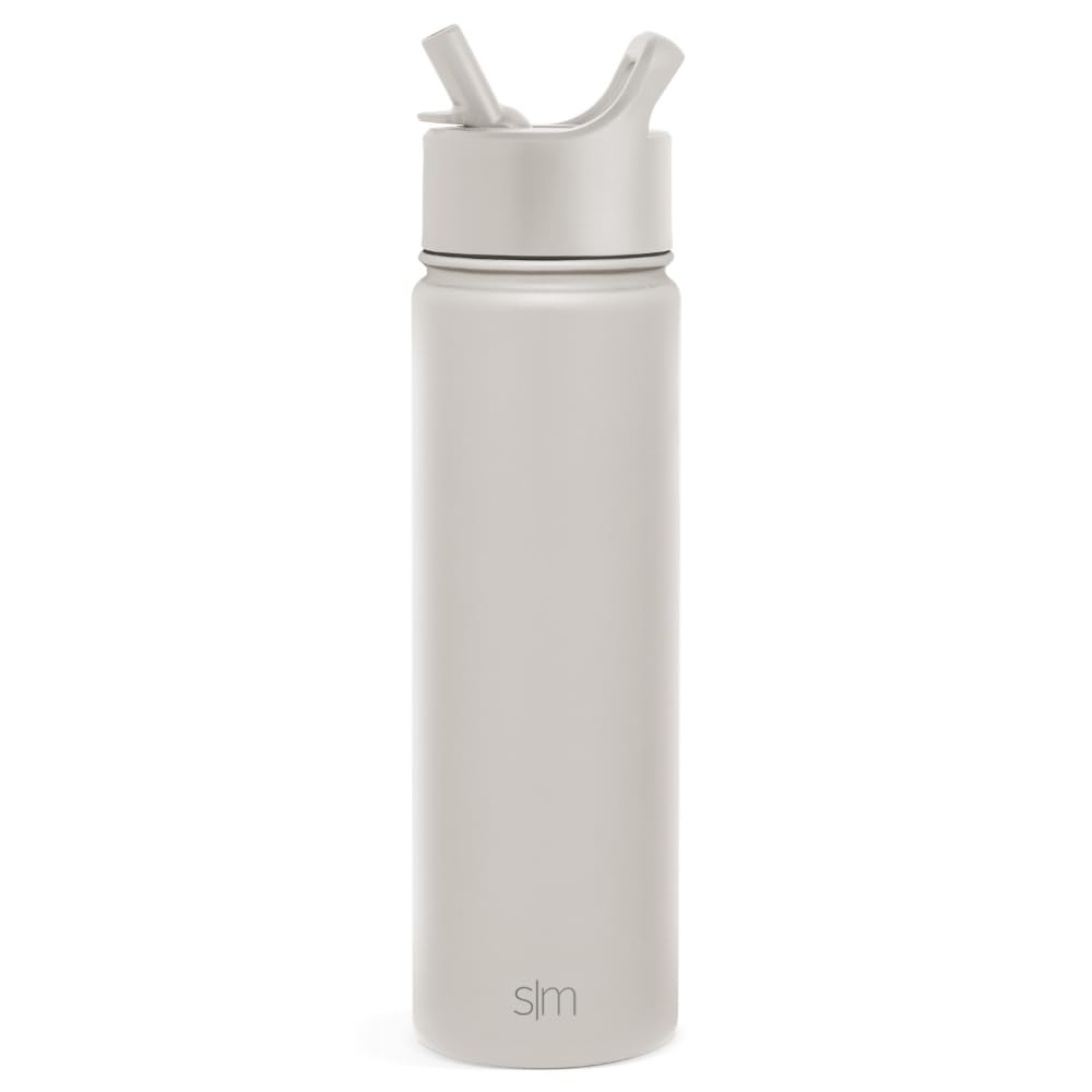 Simple Modern Insulated Water Bottle with Straw | 22oz | Beige