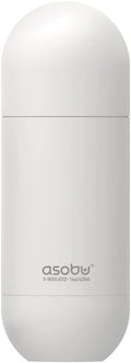 asobu Orb Stainless Steel Double Wall Insulated Travel Water Bottle – Lid Doubles as a Cup 14 Ounce (White)