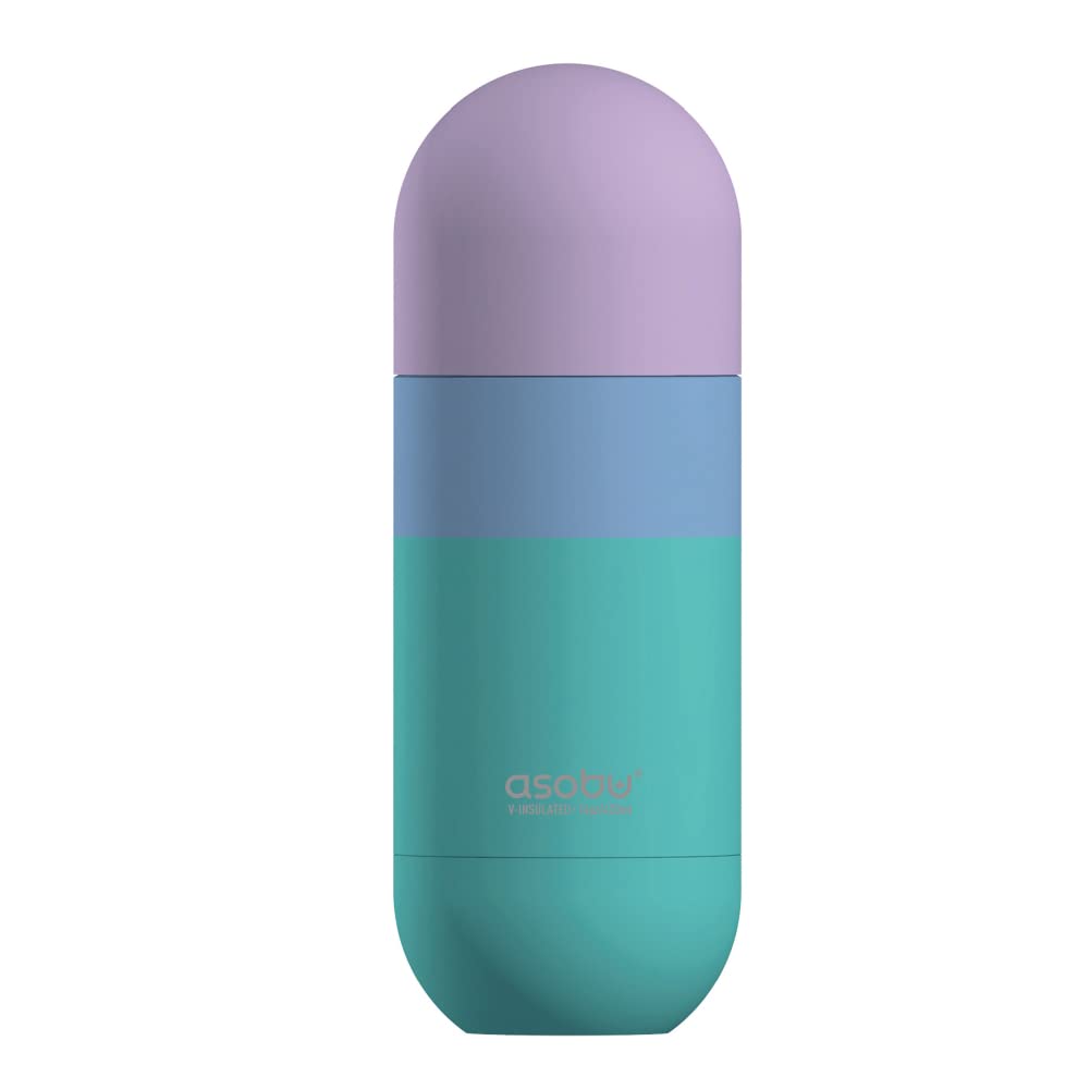 asobu Orb Stainless Steel Double Wall Insulated Travel Water Bottle – Lid Doubles as a Cup 14 Ounce (Teal)