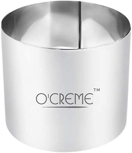 O'Creme Cake Ring Sturdy Stainless Steel Round Mousse Cake Ring Mold for Baking, Dessert Cake Decorating Pastry Rings 4 Inch Diameter x 3 Inch High
