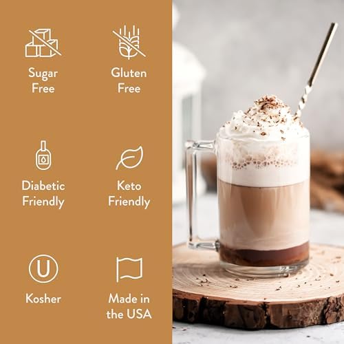Jordan's Skinny Syrups Sugar Free Coffee Syrup, White Chocolate Flavor Mix, Zero Calorie Flavoring for Lattes, Protein Shake, Cocktail & More, Gluten Free, Keto Friendly, 25.4 Fl Oz, 6 Pack