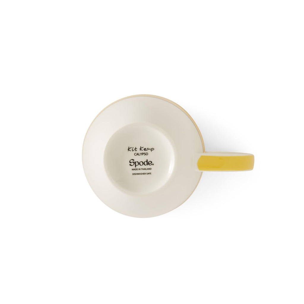Spode Kit Kemp 17oz Calypso Mug | Vibrant Yellow | Porcelain | Dishwasher and Microwave Safe | For Coffee and Tea | Fabulous Gift | Home or Office Use