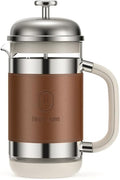 Hazel Quinn French Press Coffee Maker, 450ml/15oz, Heat-Resistant Borosilicate Glass, 304 Stainless Steel, BPA-Free, Easy to Clean, Precision Filtration for Coffee & Tea, Ideal for Home, Travel