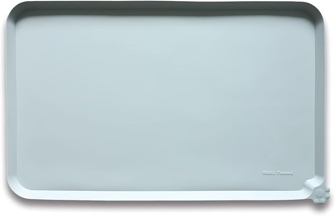 Hoki Found XX-Large Silicone Pet Feeding Mats - Non Slip Cat Dog Bowl Mats - Waterproof for Carpet - Dark Olive — 24" x 16"