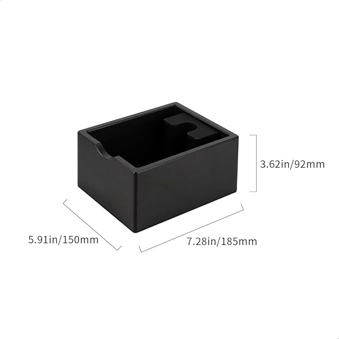 watchget Espresso Knock Box, Coffee Ground Knock Box, Dual Function Storage and Tamping Tool with Non-Slip Base, Made of Durable ABS Plastic, Perfect for Baristas and Coffee Enthusiasts, Black