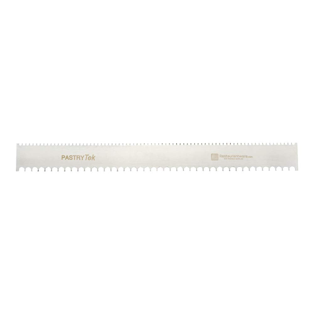 Restaurantware 19.8 Inch x 2 Inch Cake Comb 1 Semicircle Decorating Comb - Double-Sided Assorted Edges Stainless Steel Icing Smoother For Decorating Or Sculpting Desserts