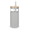Tronco 20 oz Glass Tumbler with Lids and Straws, Reusable Iced Coffee Cups