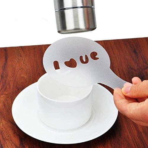 KDDOM 16 Pcs Foam Latte Art Stencils for Latte Cappuccino Coffee Decorating Tools