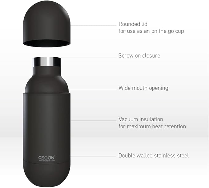asobu Orb Stainless Steel Double Wall Insulated Travel Water Bottle – Lid Doubles as a Cup 14 Ounce (Pastel Mint)…