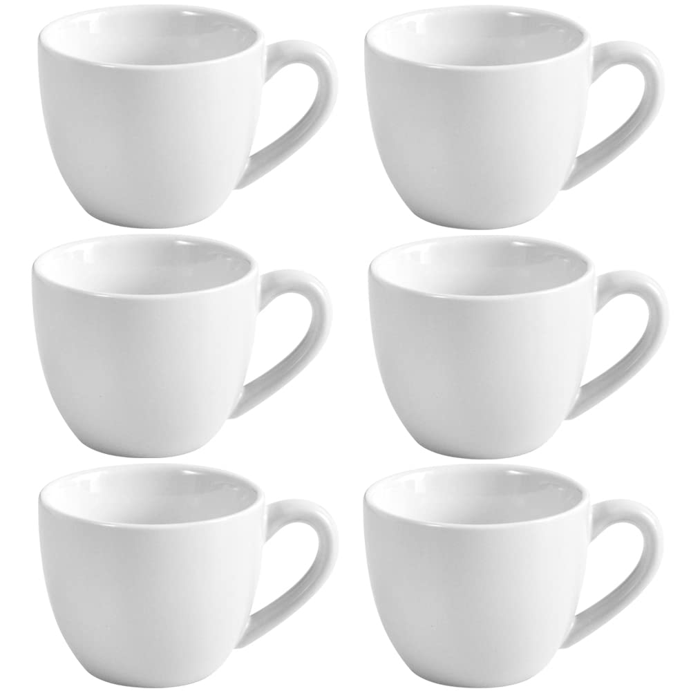 homEdge Mini Porcelain Espresso Cup, 3 Ounces / 90 ml Tiny Coffee Mugs Demitasse for Espresso, Tea- White
