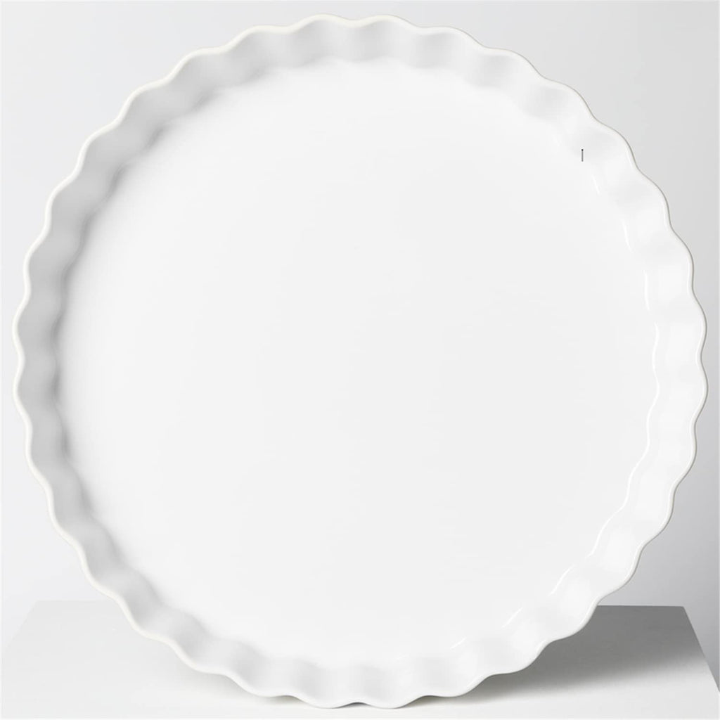 ONTUBE Ceramic Pie Pans, White, 11 Inches