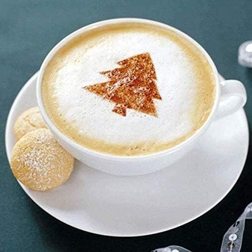 KDDOM 16 Pcs Foam Latte Art Stencils for Latte Cappuccino Coffee Decorating Tools