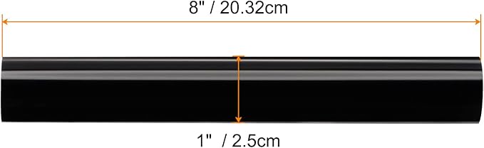 HARFINGTON Acrylic Clay Roller 8 Inch x 1 Inch Solid Non-Stick Plastic Round Tube Roller Polymer Clay Rod Fondant Rolling Pin for Shaping, Sculpting, Modeling DIY Crafts, Black