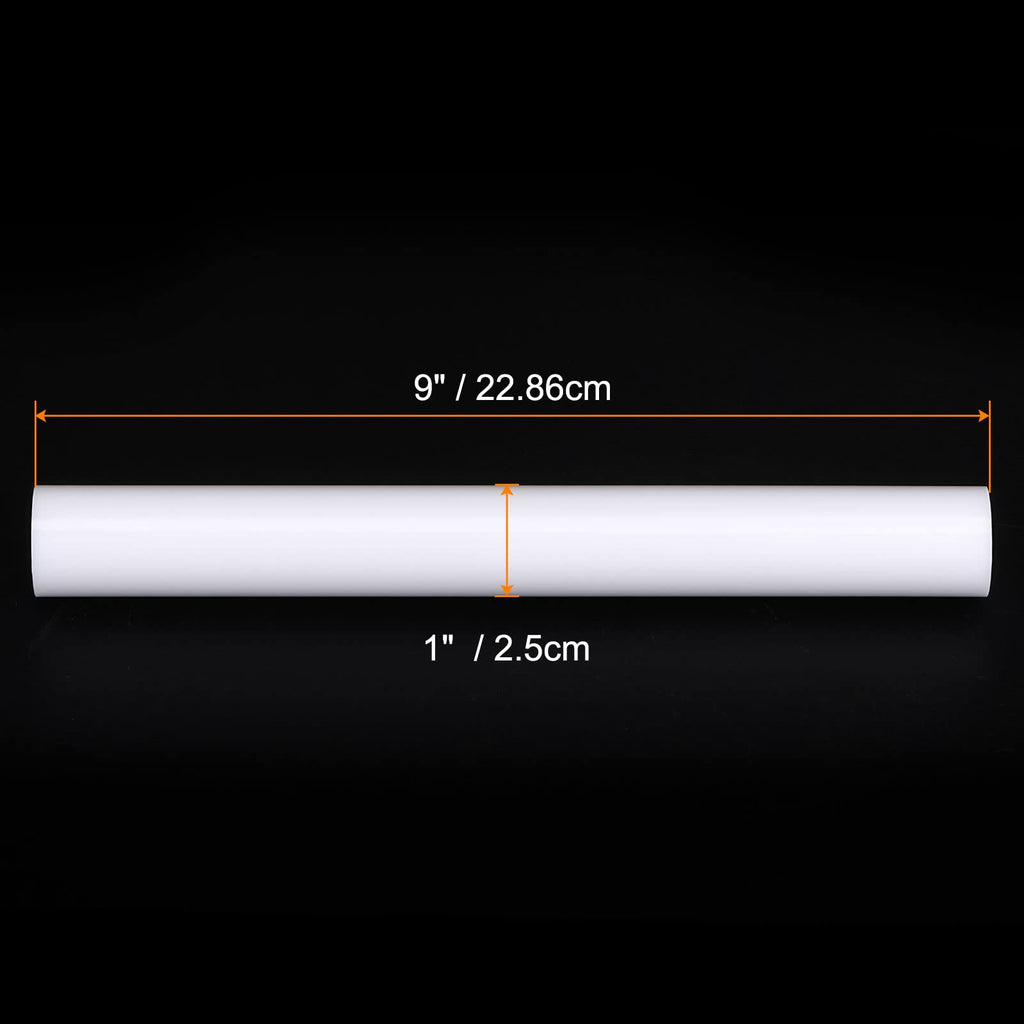 HARFINGTON Acrylic Clay Roller 9 Inch x 1 Inch Solid Non-Stick Plastic Round Tube Roller Polymer Clay Rod Fondant Rolling Pin for Shaping, Sculpting, Modeling DIY Crafts, White