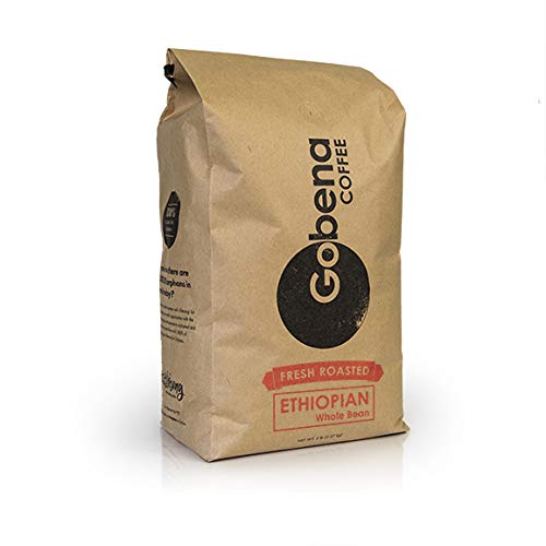 Gobena Coffee 5lb Ethiopian Yirgacheffe Whole Bean, Light Roast, 100% Arabica Coffee, 5 pounds