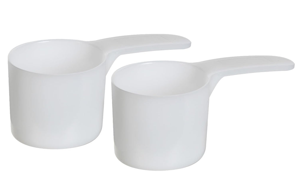 70 mL Plastic Measuring Packaging Scoop (=70 cc/ = 4.73 Tablespoon/ = 2.37 fl oz/ = 0.3 Cup), Meidum Handle - to Measure and Dispense Spices, Granules, Powders, for Seeds Packing (2)