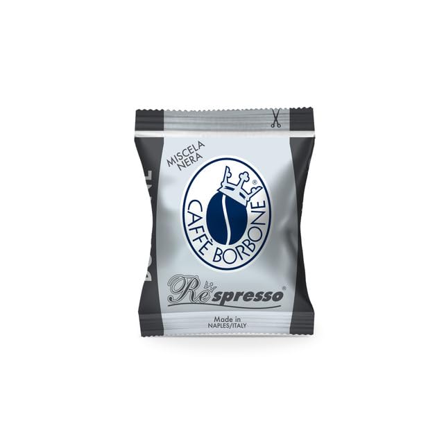 Caffè Borbone Nespresso Compatible Coffee Pods, Black Blend, Freshly Roasted and Packaged in Italy - 50 Individually Wrapped Coffee Pods - Not Compatible with Vertuo