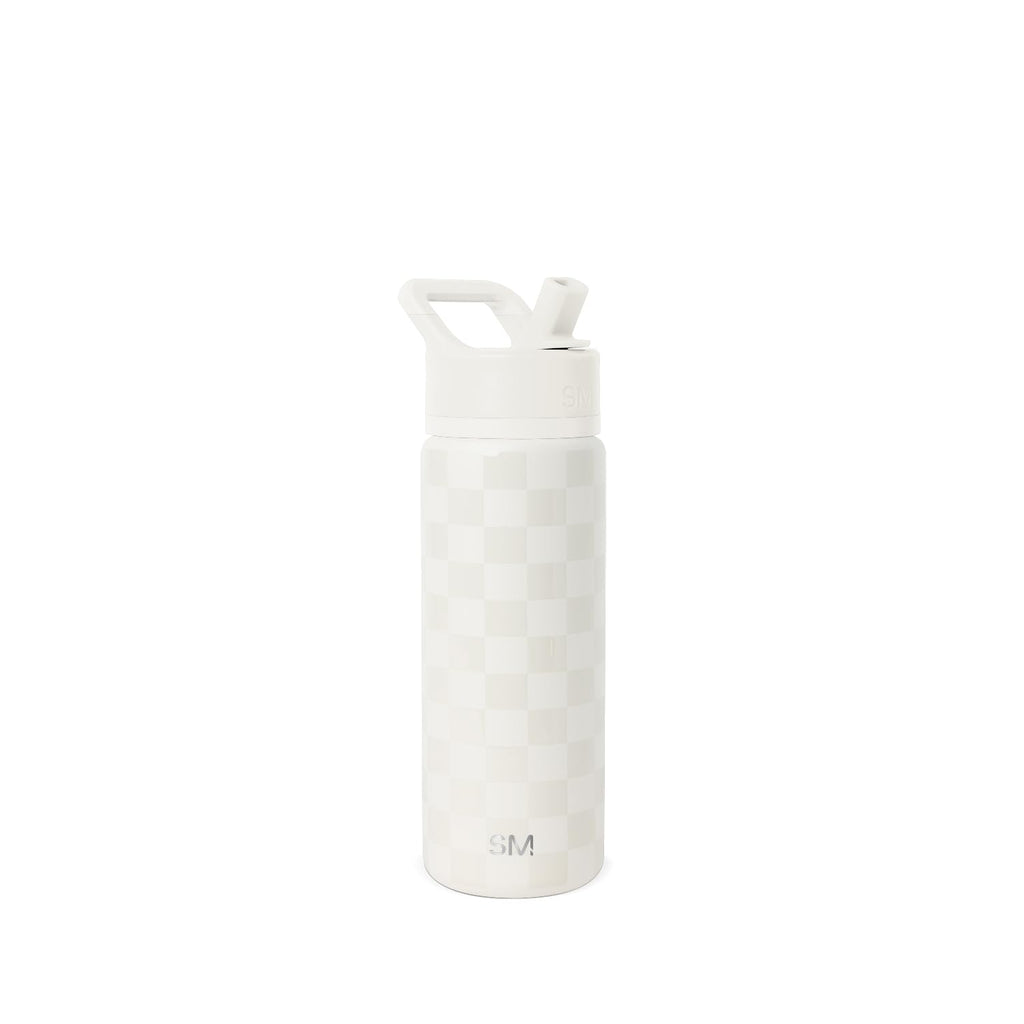 Simple Modern Insulated Water Bottle with Straw | 18oz | Checkered