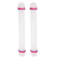 HARFINGTON 2pcs Fondant Rolling Pin 9 Inch x 0.98 Inch Adjustable Guide Rings Non-Stick PP Plastic Fondant Roller Dough Roller Kitchen Decorating Tools for Cookie Pastry Pizza Clay
