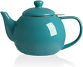 Sweejar Ceramic Tea Pots,30OZ Porcelain Teapot with Infuser(Red)