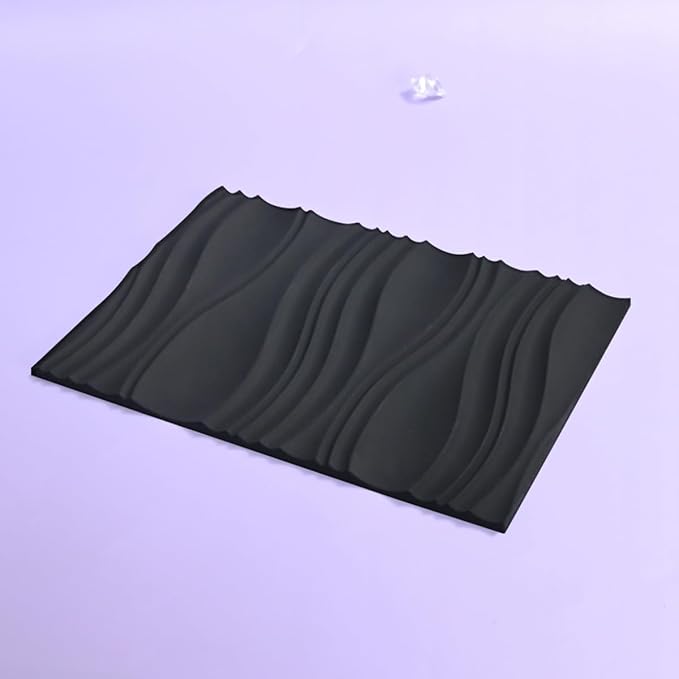 mostsom Silicone Fondant Mold Wave Pattern Embossing Mat for Cake Decorating DIY Clay, Jewelry, Pastry, Candy Making - Non-Stick Flexible Border Design (A_ Wave)