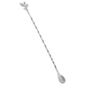 AnSaw Silver 10-Inch Stainless Steel Cocktail Spoon with Leaf Handle