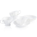 COSTMANCE Fine Bone China Tea Cups and Saucers Set of 4, 4 oz