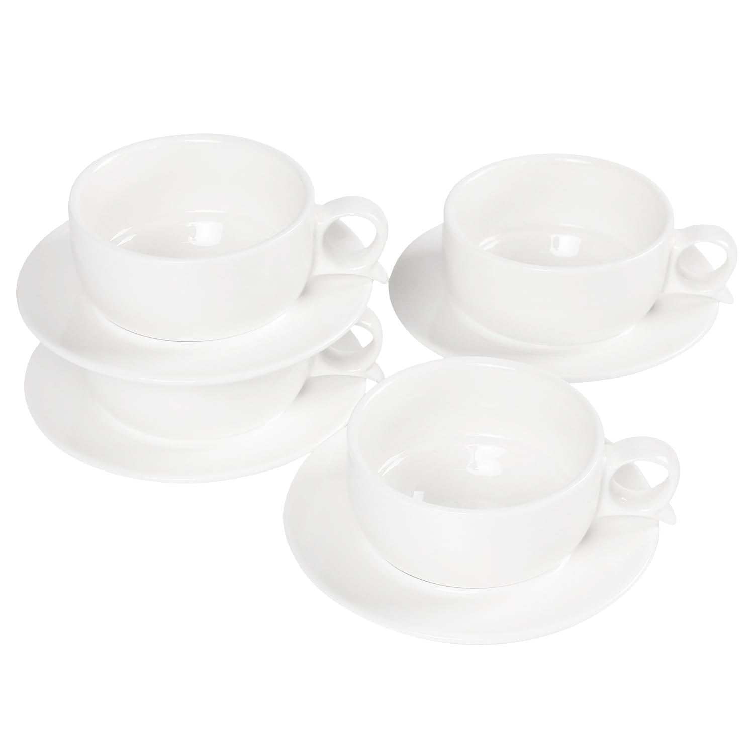 Jinsongdafa Italian Style Porcelain Espresso Cup Set - 4 Demi Tasse Cups, 4 oz Each