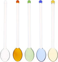 5 Pieces Glass Spoons for Coffee Teaspoons Glass Stirring Spoon Rod 5.9 inch Coffee Stirrers Ice Tea Spoon Glass Mixing Spoon for Tea SugarHome Bar Party