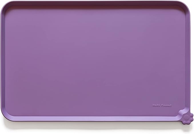 Hoki Found XX-Large Silicone Pet Feeding Mats - Non Slip Cat Dog Bowl Mats - Waterproof for Carpet - Dark Olive — 22" x 14"