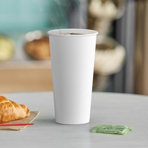 Paper Cups 20 oz 200 Pack for Coffee & Tea Made in USA | Bulk 200 Count for Home, Office, Restaurants & Parties | Recyclable Disposable 20 Ounce To-Go Cups for Hot Drinks