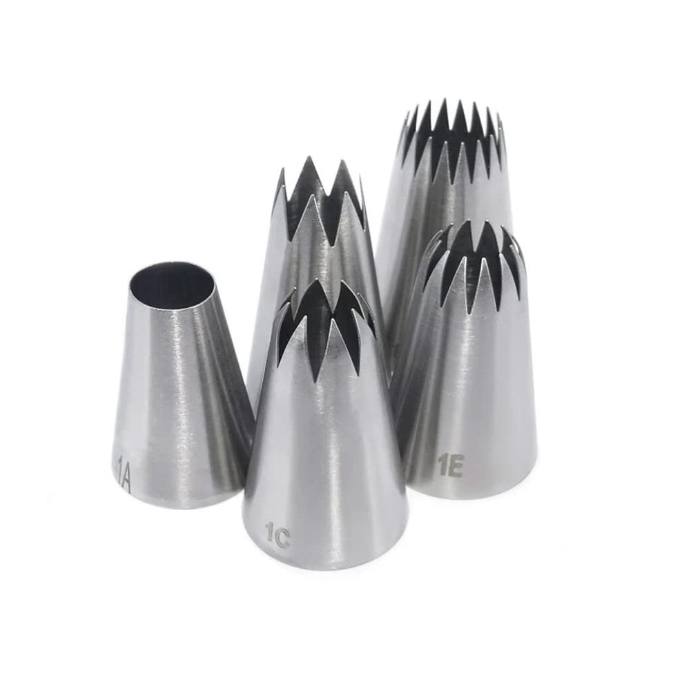 Piping Tips Large Pastry Tips Set,Cake Cream Decorating Tips for Frosting,Icing Piping Nozzle For Cupcakes Cakes Cookies(1A,1C,1E,356,9FT)