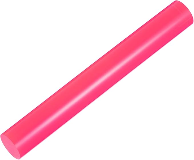 HARFINGTON Acrylic Clay Roller 8 Inch x 1 Inch Solid Non-Stick Plastic Round Tube Roller Polymer Clay Rod Fondant Rolling Pin for Shaping, Sculpting, Modeling DIY Crafts, Rose Red