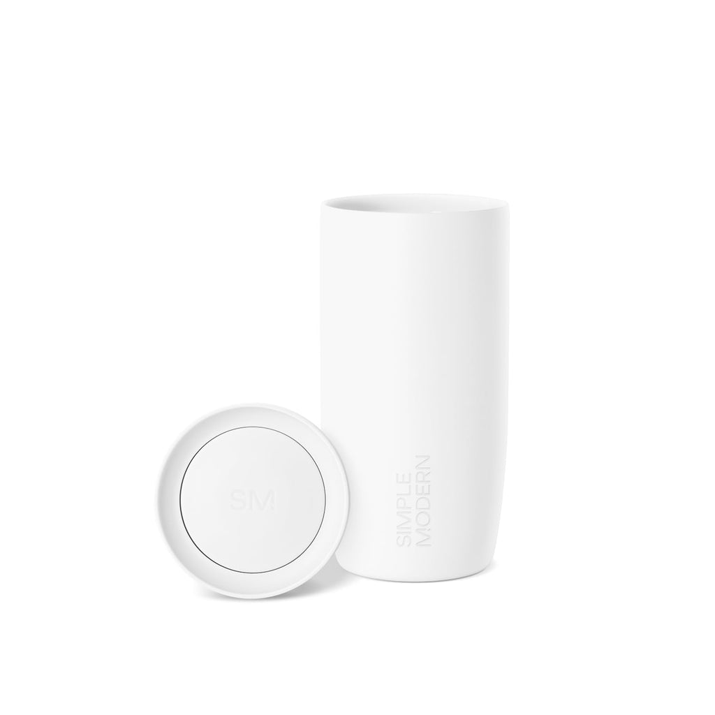 Simple Modern Insulated Travel Coffee Mug 360° Lid | 16oz | White
