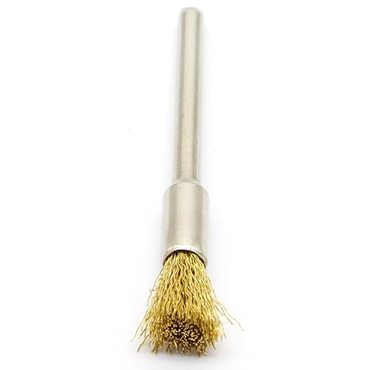 20PCS Brass Wire Brushes - Metal Rust Removal, Cleaning, and Polishing - 5mm Diameter, 1/8″ (3mm) Shaft - Removes Burrs, Dust, and Oxide Layer - Handles Rough Surfaces - Rotary Tool Accessories