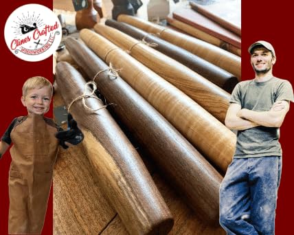 Handmade French Rolling Pin. Tapered Rolling Pin. Wooden Rolling Pin. Handmade In Kentucky. (Walnut, 20 Inch)
