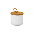 Jueison Ceramic Storage Jars, Modern Airtight Canisters with Wooden Lid (White trumpet)