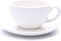 Latte Art Cup and Saucer for Cappuccino and Manual Brew Coffee, New Bone China, Mate for Coffee Shop and Barista (Matte White, 8.5 oz)