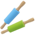 Koogel 9 Inch Mini Rolling Pin, 2 PCS Wooden Handle Rolling Pin for Kids Dough Rollers for Baking Supplies Home Kitchen