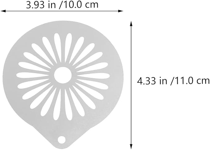 DOITOOL 6 Pcs Coffee Stencils Latte Art Stainless Steel Cappuccino Templates Coffee Templates for DIY Cupcake Mousse Hot Chocolate Milk Foam