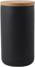Food Storage Canister, Ceramic Kitchen Canisters with Airtight Seal Bamboo Lid, Food Storage Jar for Tea, Coffee Bean, Spice, Sugar 260ml/ 800ml/ 1000ml (1000ml-10.3 x 18.2cm)