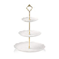 Sweejar 3 Tier Ceramic Cake Stand Wedding, Dessert Cupcake Stand for Tea Party Serving Platter(Rose White)