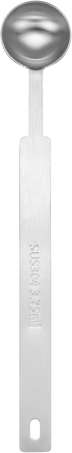 HARFINGTON Single Measuring Spoon 3/4tsp (1/4tbsp, 3.75ml) Teaspoon/Tablespoon 430 Stainless Steel Single Tiny Square Bowl Measuring Spoon Long Handle Measure Scoop