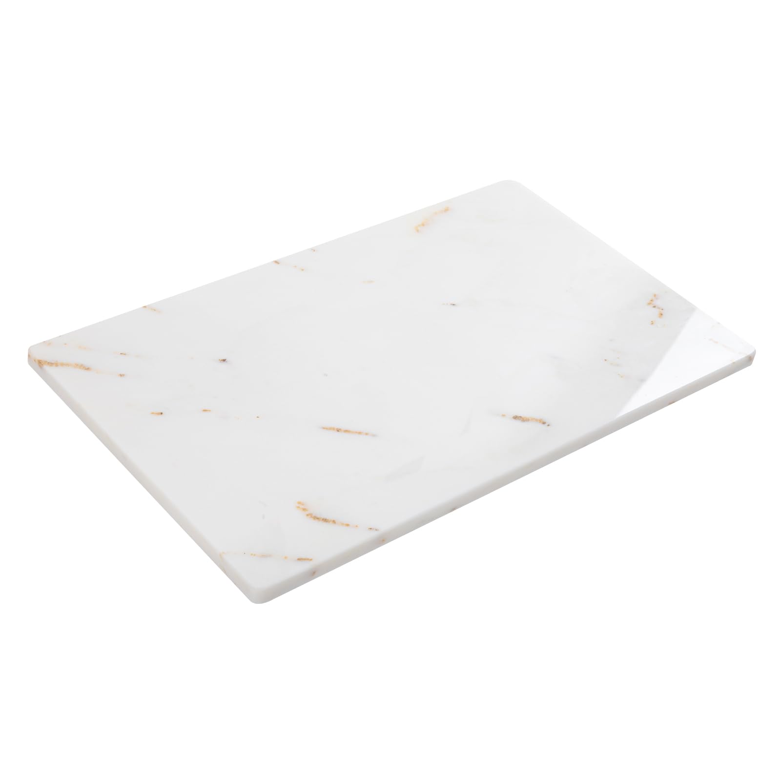 Adolif White Marble Cutting Board, Marble Slab Pastry Board With Non-Slip Feets For Baking, Cheese, Charcuterie, Chocolate, 12x20 Inch, Pack Of 1 Piece