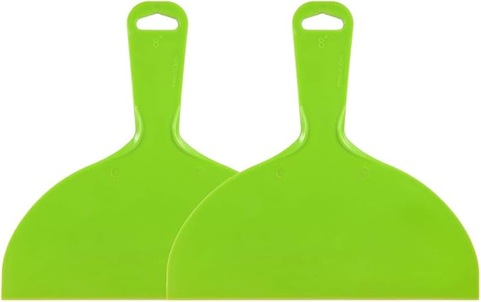 uxcell Putty Scraper 8" Plastic Flexible Putty Knives Disposable Spreader for Taping Drywall Wall Painting Green 2pcs
