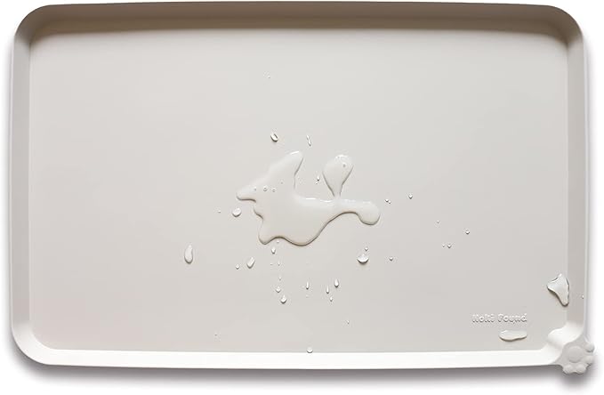 Hoki Found XX-Large Silicone Pet Feeding Mats - Non Slip Cat Dog Bowl Mats - Waterproof for Carpet - Dark Olive — 24" x 16"