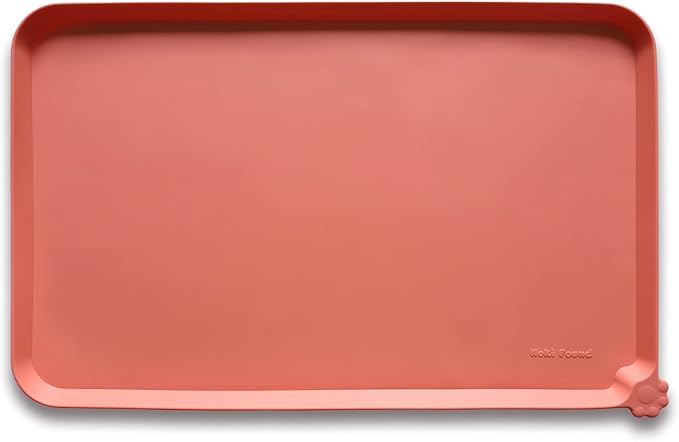 Hoki Found XX-Large Silicone Pet Feeding Mats - Non Slip Cat Dog Bowl Mats - Waterproof for Carpet - Dark Olive — 19" x 12"