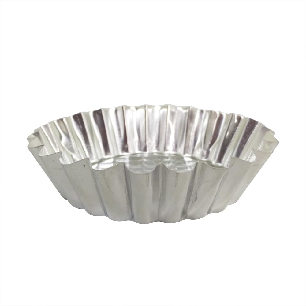 MYStar Set of 20, 3-3/4" Fluted Design Round Shape Non-stick Aluminum Tart Mold, Mini Pie Tin, Tartlet Pan