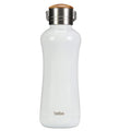 YOHKOH Mini Insulated Water Bottle With Bamboo Lid - 11.8oz Small Vacuum Insulated Water Bottle for Women Kids, 12 Hrs Hot & 24 Hrs Cold Stainless Steel Thermos Leak-Proof BPA-Free (11.8oz,White)