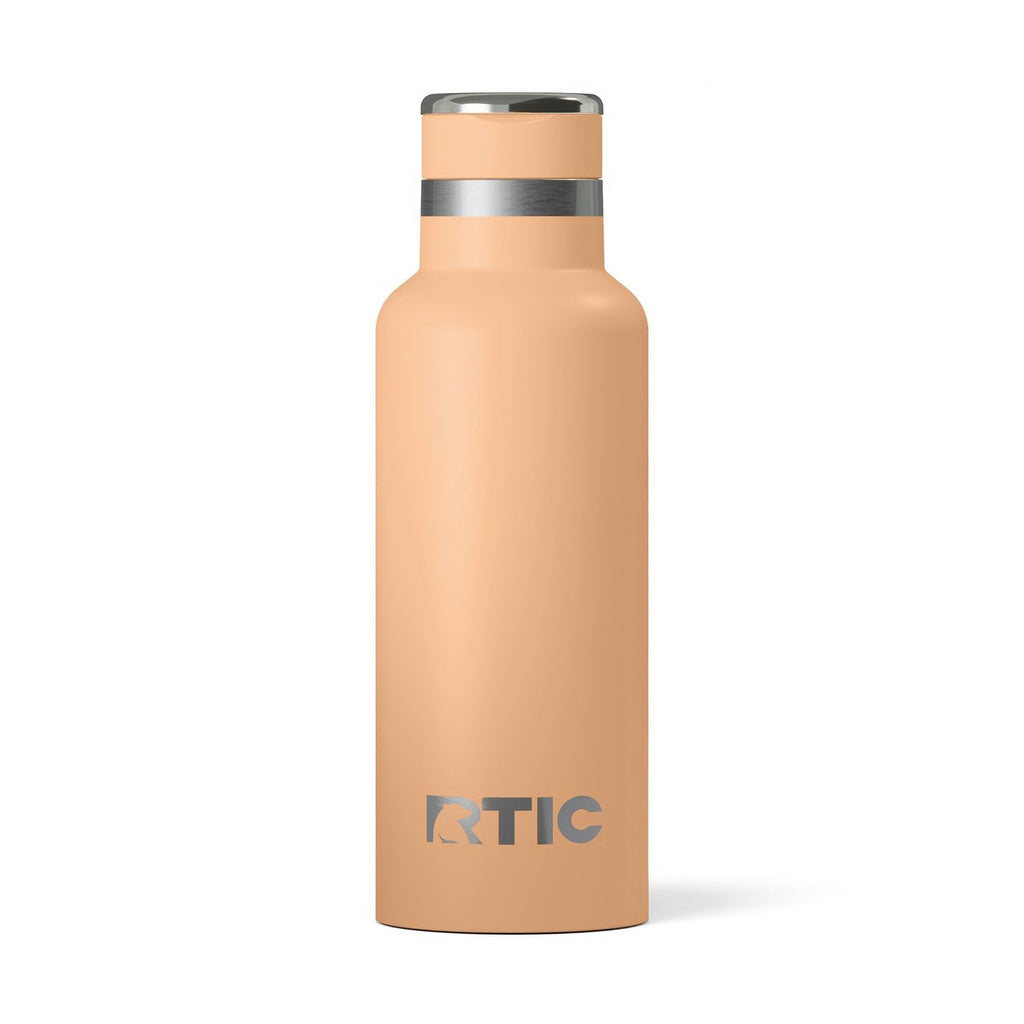 RTIC 16oz Journey Water Bottle Ceramic Lined Metal Stainless Steel Vacuum Insulated, BPA Free, Reusable, for Water, Hot and Cold Drinks, Travel, Sports, Camping, Peach Tea